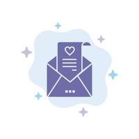 E-Mail Liebesbrief Vorschlag Hochzeitskarte blaues Symbol auf abstraktem Wolkenhintergrund vektor