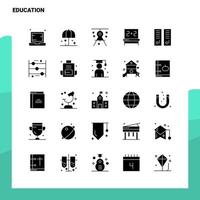 25 Bildungssymbolsatz solide Glyphensymbolvektor-Illustrationsvorlage für Web- und mobile Ideen für Unternehmen vektor