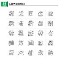 25 Babyparty-Icon-Set Vektorhintergrund vektor