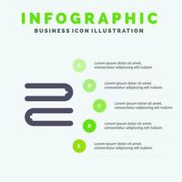 sauberes Reinigungstuch festes Symbol Infografiken 5 Schritte Präsentationshintergrund vektor