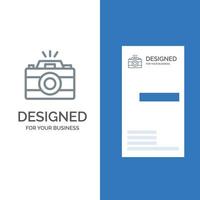 Kamerabild Fotobild graues Logodesign und Visitenkartenvorlage vektor