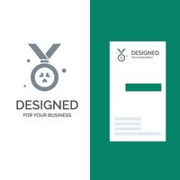 Preismedaille Irland graues Logo-Design und Visitenkartenvorlage vektor