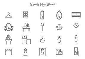Klädningsrum Vector Ikoner