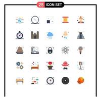 Aktienvektor-Icon-Pack mit 25 Zeilenzeichen und Symbolen für kreative, editierbare Vektordesign-Elemente für Erbauer-Porzellan-Zeiger-Buchstaben vektor