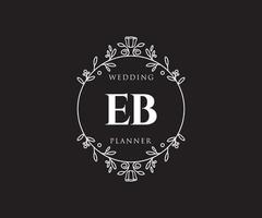 eb initialer brev bröllop monogram logotyper samling, hand dragen modern minimalistisk och blommig mallar för inbjudan kort, spara de datum, elegant identitet för restaurang, boutique, Kafé i vektor