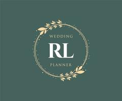 rl initialen brief hochzeit monogramm logos sammlung, handgezeichnete moderne minimalistische und florale vorlagen für einladungskarten, save the date, elegante identität für restaurant, boutique, café im vektor