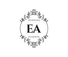 ea initialer brev bröllop monogram logotyper samling, hand dragen modern minimalistisk och blommig mallar för inbjudan kort, spara de datum, elegant identitet för restaurang, boutique, Kafé i vektor