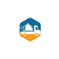 Design-Vorlage für das Food-Truck-Logo. Logo-Design für die Lebensmittellieferung vektor