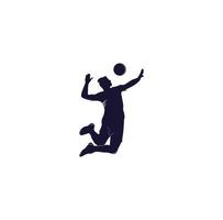 Volleyballspieler logo.abstract Volleyballspieler, der von einem Spritzer springt. Volleyballspieler, der Ball serviert. vektor