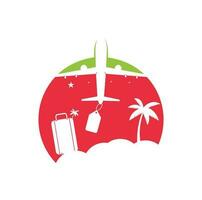 Strand-Logo-Design-Vorlage. Sommer-Logo-Designs. tropischer Strand und Palmen-Logo-Design vektor