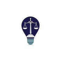 Logo-Design für Recht und Anwalt in Birnenform. Anwaltskanzlei und Büro-Vektor-Logo-Design. Logo-Designvorlage für Justizrecht und Anwalt vektor