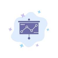 blaues Symbol des Diagrammpräsentationsdiagrammprojektors auf abstraktem Wolkenhintergrund vektor