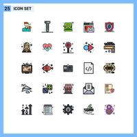 uppsättning av 25 modern ui ikoner symboler tecken för uppkopplad e-post spika browser pyssling redigerbar vektor design element