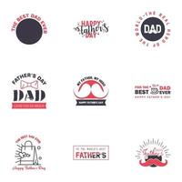 kärlek du pappa kort design för Lycklig fäder dag typografi samling 9 svart och rosa design redigerbar vektor design element
