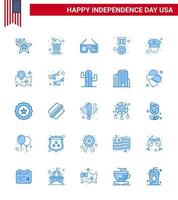 25 kreativ USA ikoner modern oberoende tecken och 4:e juli symboler av officer militär solglasögon medalj tilldela redigerbar USA dag vektor design element