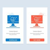 Monitorbildschirm-Ei Ostern blau und rot herunterladen und jetzt kaufen Web-Widget-Kartenvorlage vektor