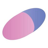 rosa blaues Kapselsymbol, isometrischer Stil vektor
