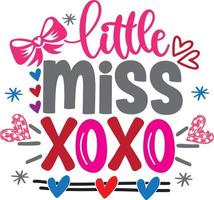 little miss xoxo, valentinstag, herz, liebe, sei mein, urlaub, vektorillustrationsdatei vektor