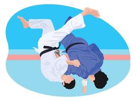 Abbildung des Judo-Karate-Kampfes. vektor