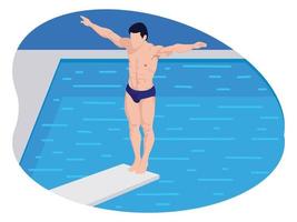 tokio olympische männliche schwimmerillustration. vektor