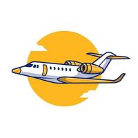 Passagierflugzeug Cartoon-Vektor-Symbol-Illustration. Lufttransport-Icon-Konzept isolierter Premium-Vektor. flacher Cartoon-Stil vektor