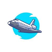 rymdskepp plan flygande tecknad serie vektor ikon illustration. luft transport ikon begrepp isolerat premie vektor. platt tecknad serie stil