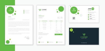 Corporate Briefpapier-Designpaket, Geschäftsbriefkopf-, Rechnungs- und Visitenkarten-Designpaketsammlung vektor