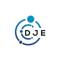 dje-Brief-Logo-Design auf weißem Hintergrund. dje kreative Initialen schreiben Logo-Konzept. dje Briefgestaltung. vektor