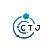 ctj-Brief-Logo-Design auf weißem Hintergrund. ctj kreative Initialen schreiben Logo-Konzept. ctj Briefgestaltung. vektor