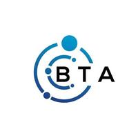 bta-Brief-Logo-Design auf weißem Hintergrund. bta kreatives Initialen-Brief-Logo-Konzept. BTA-Briefgestaltung. vektor