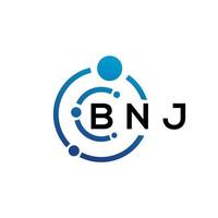 bnj-Brief-Logo-Design auf weißem Hintergrund. bnj kreative Initialen schreiben Logo-Konzept. bnj Briefgestaltung. vektor