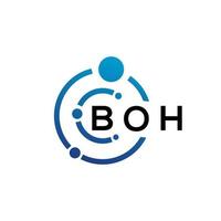 boh-Brief-Logo-Design auf weißem Hintergrund. bo kreative Initialen schreiben Logo-Konzept. boh Briefgestaltung. vektor