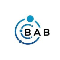 Bab-Brief-Logo-Design auf schwarzem Hintergrund. bab kreative initialen schreiben logokonzept. Bab-Buchstaben-Design. vektor