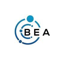 Bea-Brief-Logo-Design auf schwarzem Hintergrund. bea kreatives Initialen-Buchstaben-Logo-Konzept. Bea-Buchstaben-Design. vektor