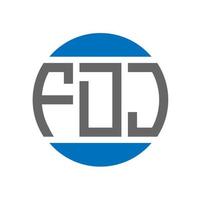 fdj-Brief-Logo-Design auf weißem Hintergrund. fdj creative initials circle logo-konzept. fdj Briefgestaltung. vektor
