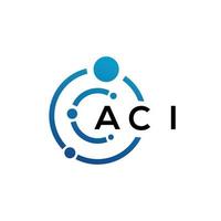 aci-Brief-Logo-Design auf schwarzem Hintergrund. aci kreative Initialen schreiben Logo-Konzept. aci Briefgestaltung. vektor