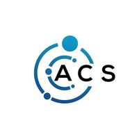 acs brev logotyp design på svart bakgrund. acs kreativa initialer brev logotyp koncept. acs bokstavsdesign. vektor