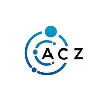 acz brev logotyp design på svart bakgrund. acz kreativa initialer brev logotyp koncept. acz bokstavsdesign. vektor