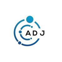 adj-Buchstaben-Logo-Design auf schwarzem Hintergrund. adj kreative Initialen schreiben Logo-Konzept. adj Briefgestaltung. vektor