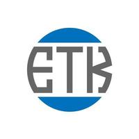 etk-Brief-Logo-Design auf weißem Hintergrund. etk kreative Initialen Kreis Logo-Konzept. etk Briefgestaltung. vektor