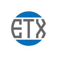 etx brev logotyp design på vit bakgrund. etx kreativ initialer cirkel logotyp begrepp. etx brev design. vektor