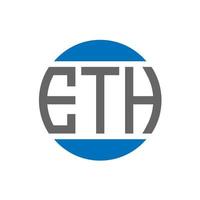 eth-Brief-Logo-Design auf weißem Hintergrund. eth creative initials circle logo-konzept. eth Briefgestaltung. vektor