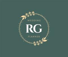 rg initialen brief hochzeitsmonogramm logos sammlung, handgezeichnete moderne minimalistische und florale vorlagen für einladungskarten, save the date, elegante identität für restaurant, boutique, café im vektor