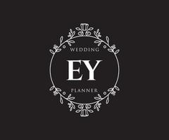 Ey Initialen Brief Hochzeit Monogramm Logos Sammlung, handgezeichnete moderne minimalistische und florale Vorlagen für Einladungskarten, Save the Date, elegante Identität für Restaurant, Boutique, Café im Vektor