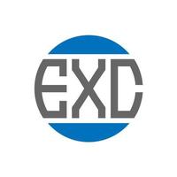 exc-Brief-Logo-Design auf weißem Hintergrund. exc kreative Initialen Kreis Logo-Konzept. ausgenommen Briefgestaltung. vektor