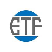 etf brev logotyp design på vit bakgrund. etf kreativ initialer cirkel logotyp begrepp. etf brev design. vektor