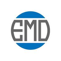 Emo-Brief-Logo-Design auf weißem Hintergrund. Emo kreative Initialen Kreis Logo-Konzept. Emo-Buchstaben-Design. vektor