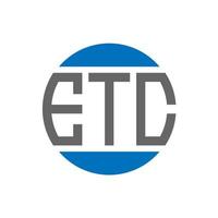 etc brev logotyp design på vit bakgrund. etc kreativ initialer cirkel logotyp begrepp. etc brev design. vektor