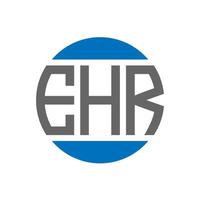 ehr-Brief-Logo-Design auf weißem Hintergrund. ehr kreative initialen kreis logo konzept. ehr Briefgestaltung. vektor