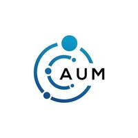 AUM-Brief-Logo-Design auf schwarzem Hintergrund. aum kreative Initialen schreiben Logo-Konzept. aum Briefgestaltung. vektor